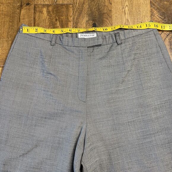 Vtg PENDLETON Wool Trouser Pants Womens 12 Classic Herringbone Grey Inseam 30" - Picture 3 of 7